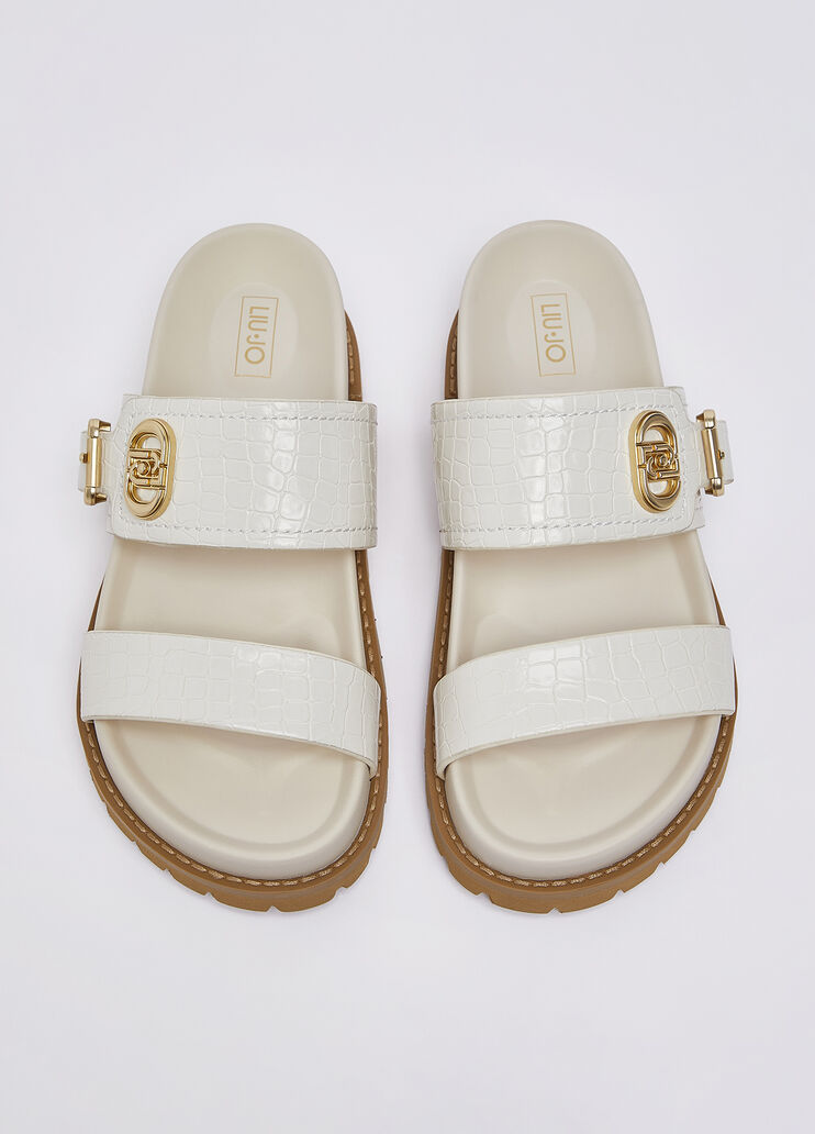Crocodile-print sandals milk Liu Jo - medium