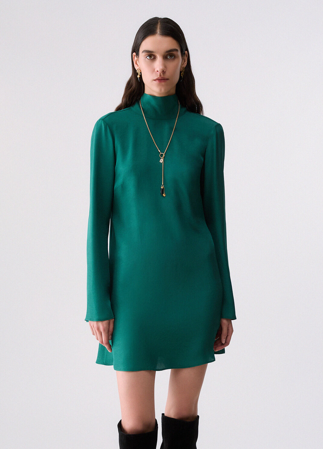 Short twill dress dark green Liu Jo - large image number 0