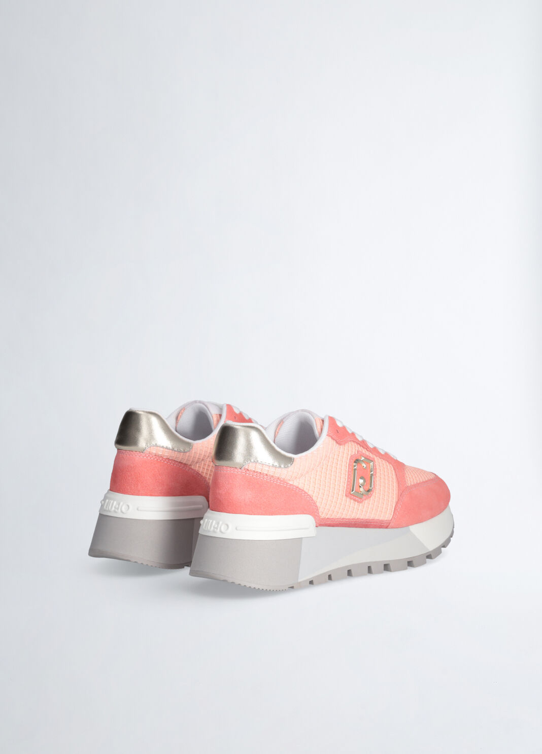 Plateau-Sneaker aus Veloursleder und Mesh rosa Liu Jo - large image number 1