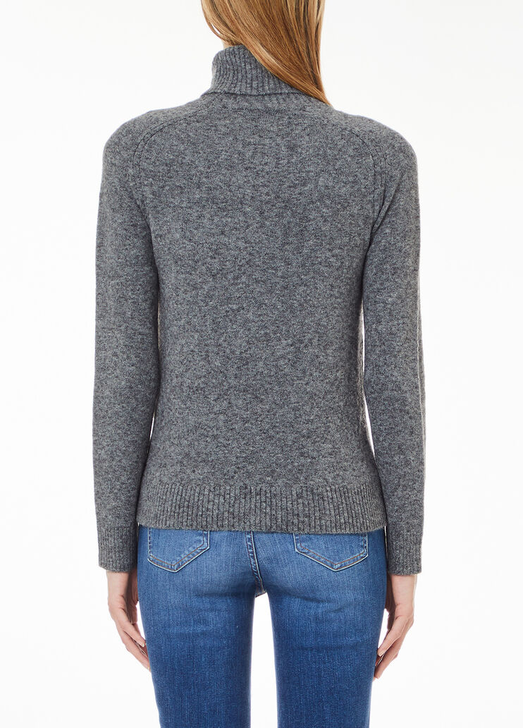 Jersey de cuello alto de mezcla de lana con logotipo gris Liu Jo - medium Jersey de cuello alto de mezcla de lana con logotipo gris Liu Jo - medium