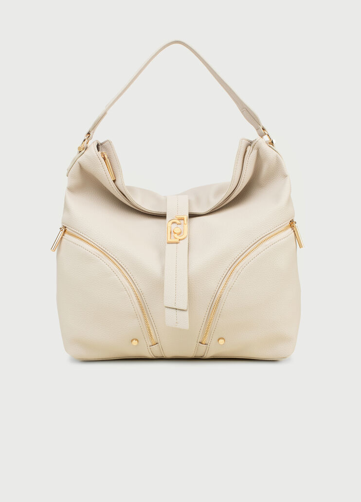 Shoulder bag with logo champagne Liu Jo - large image number 0 Shoulder bag with logo champagne Liu Jo - large image number 0