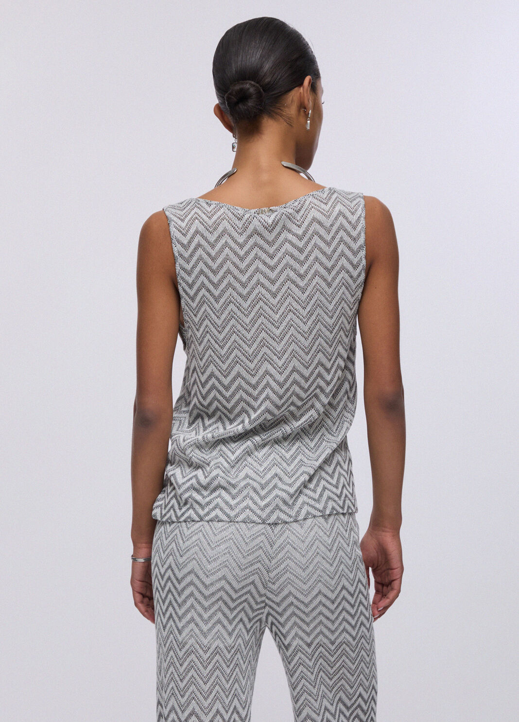 Chevron knit top grey Liu Jo - large image number 1