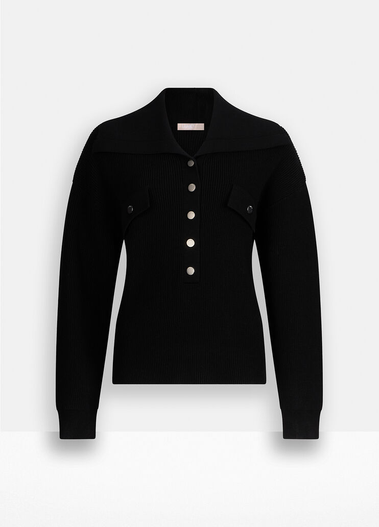 Jersey con cuello de gran tamaño negro Liu Jo - large image number 6