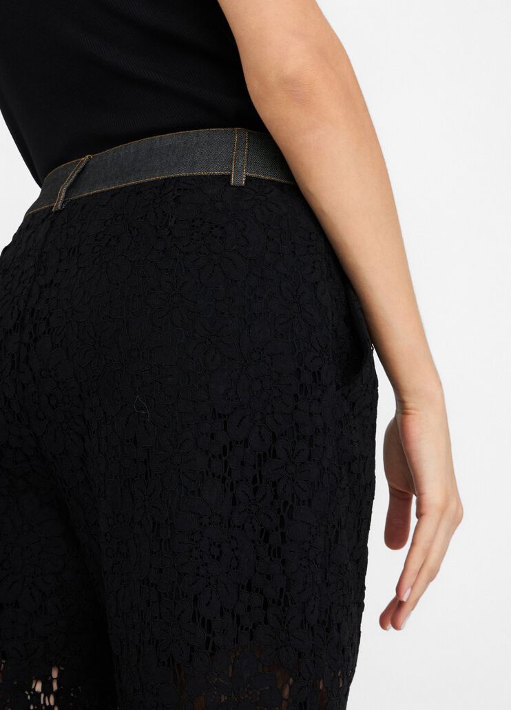 Lace trousers black denim Liu Jo - large image number 2 Lace trousers black denim Liu Jo - large image number 2