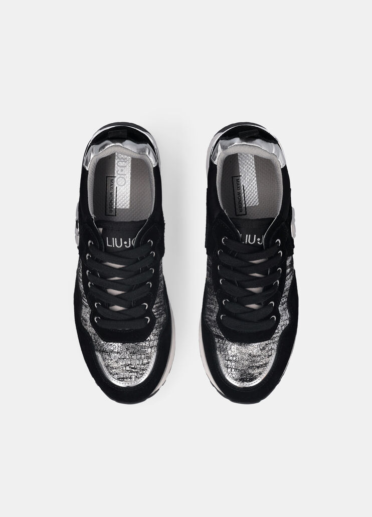 Sneakers à plateforme effet lamé noir Liu Jo - large image number 4 Sneakers à plateforme effet lamé noir Liu Jo - large image number 4