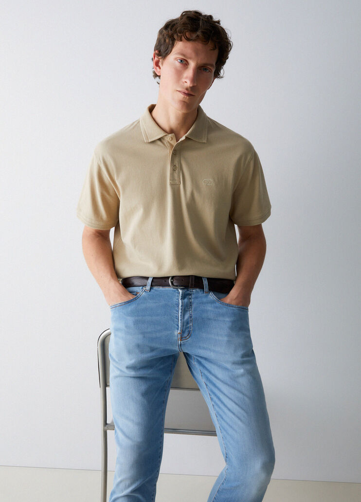 Piquet polo shirt beige Liu Jo - medium