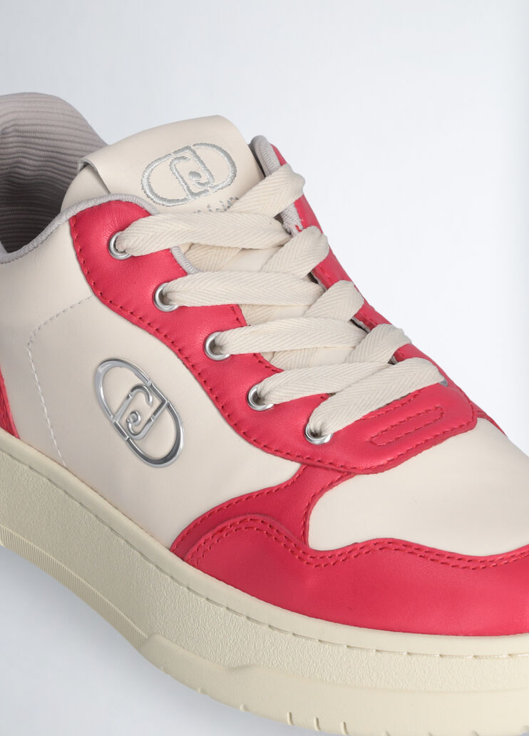 Two-tone leather sneakers red Liu Jo - large image number 4 Two-tone leather sneakers red Liu Jo - large image number 4