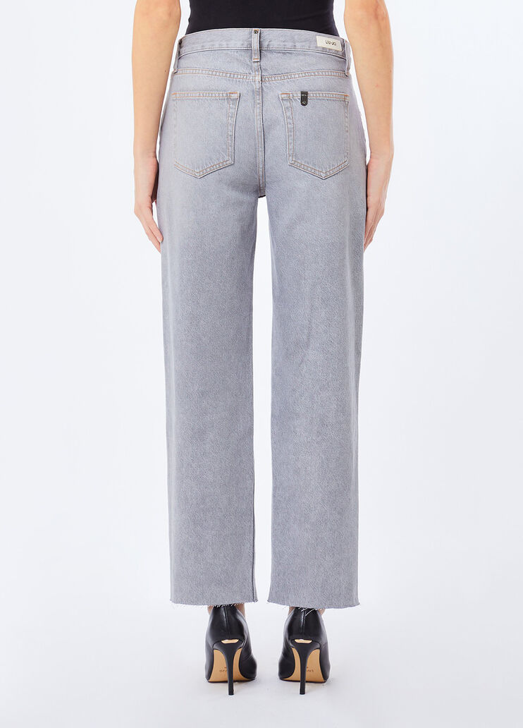 Straight-Jeans mit Strass Denim-Grau Liu Jo - medium