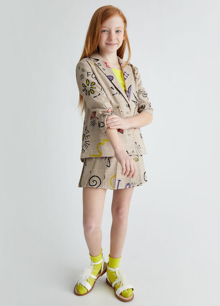 Glen plaid blazer with print beige Liu Jo - medium Glen plaid blazer with print beige Liu Jo - medium