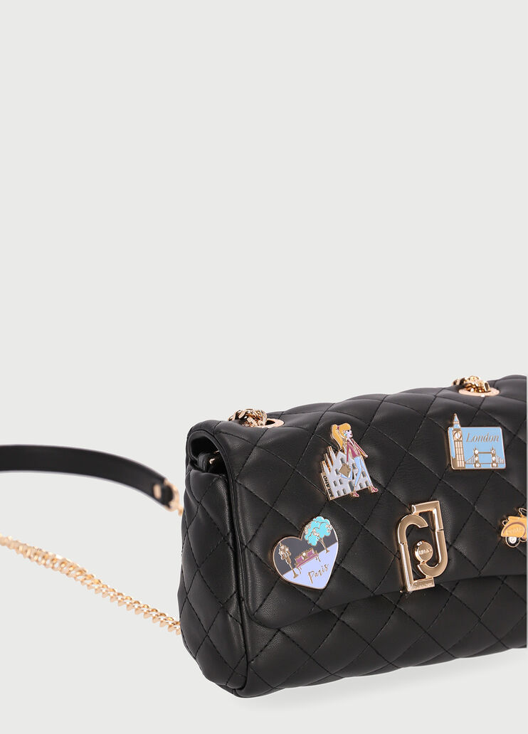 Borsa a tracolla con applicazioni Nero Liu Jo - large image number 4