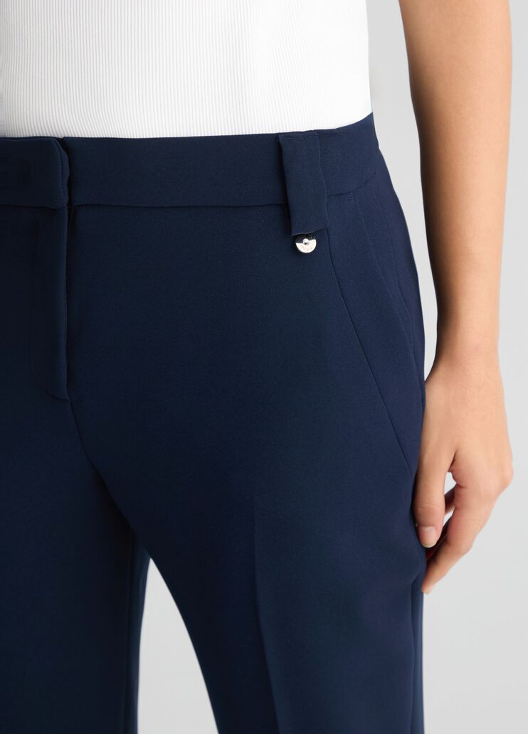 Flared cady crepe trousers blue Liu Jo - large image number 4 Flared cady crepe trousers blue Liu Jo - large image number 4