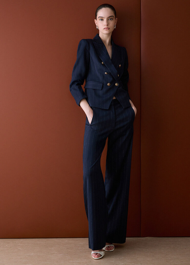 Pinstripe Straight Pants blue pinstripe Liu Jo - medium