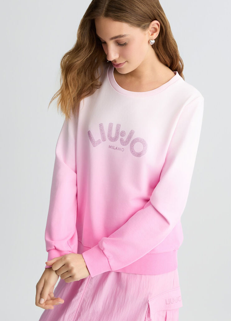 Sweatshirt with rhinestones pink Liu Jo - medium Sweatshirt with rhinestones pink Liu Jo - medium
