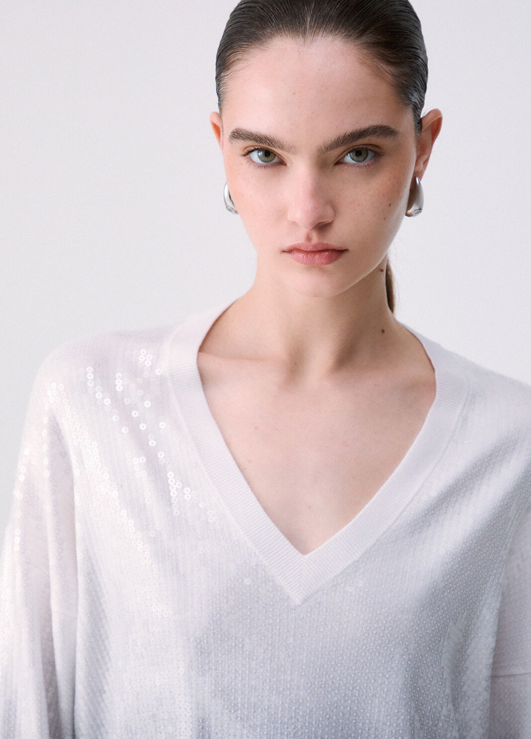 D&eacute;grad&eacute; Sweater with Sequins grey Liu Jo - large image number 4