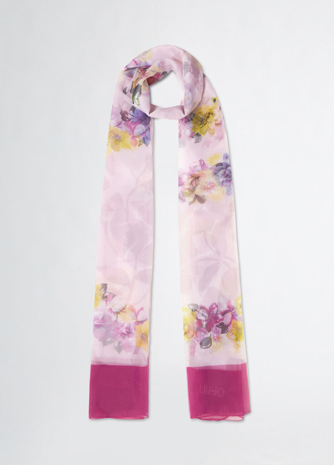 Floral shawl with logo pink Liu Jo - large image number 1