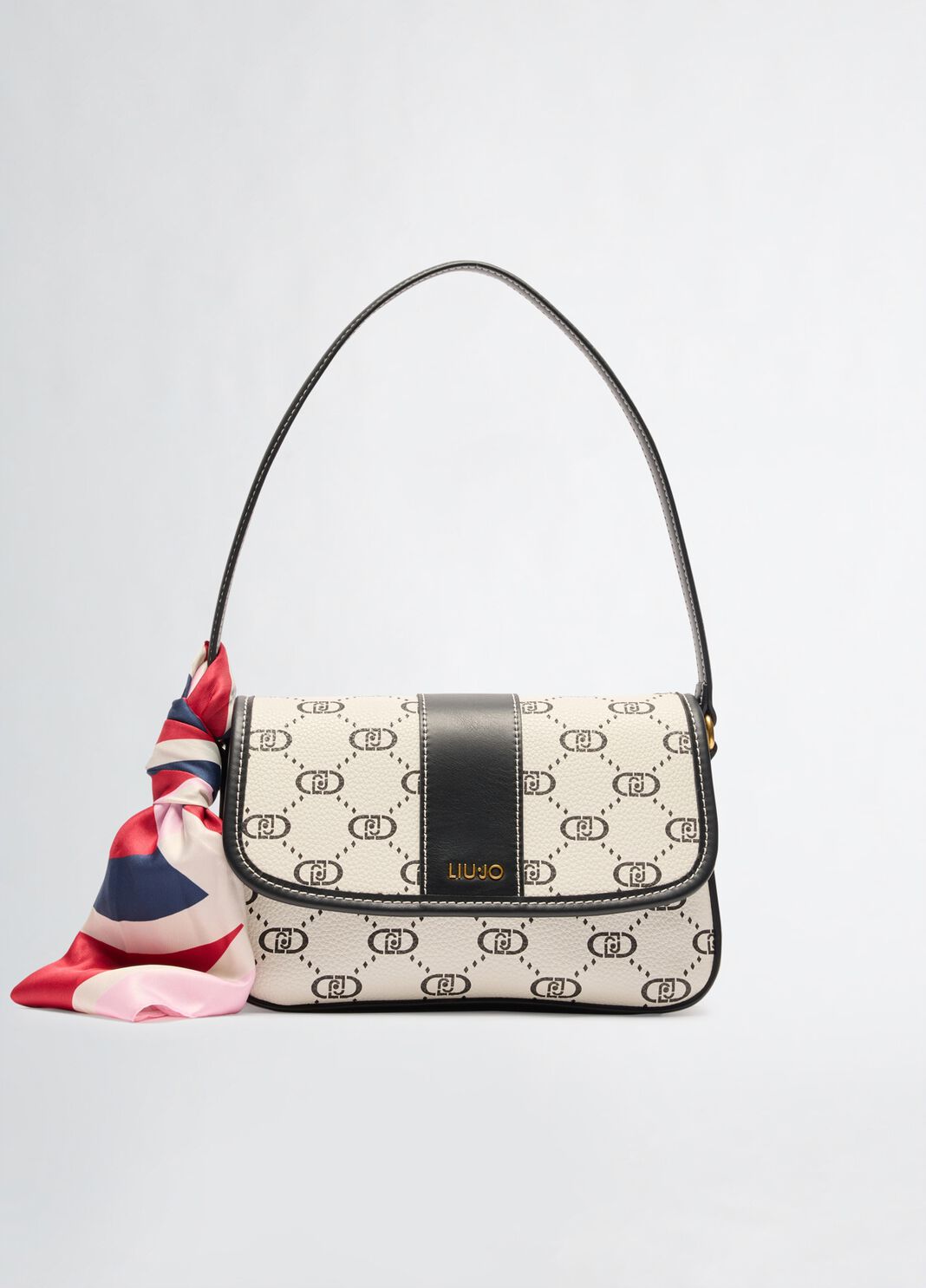 Borsa piccola con foulard panna Liu Jo - large image number 2