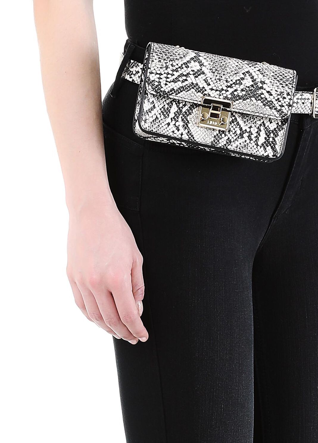 Skinny jeans with pouch bag black denim Liu Jo - large image number 2
