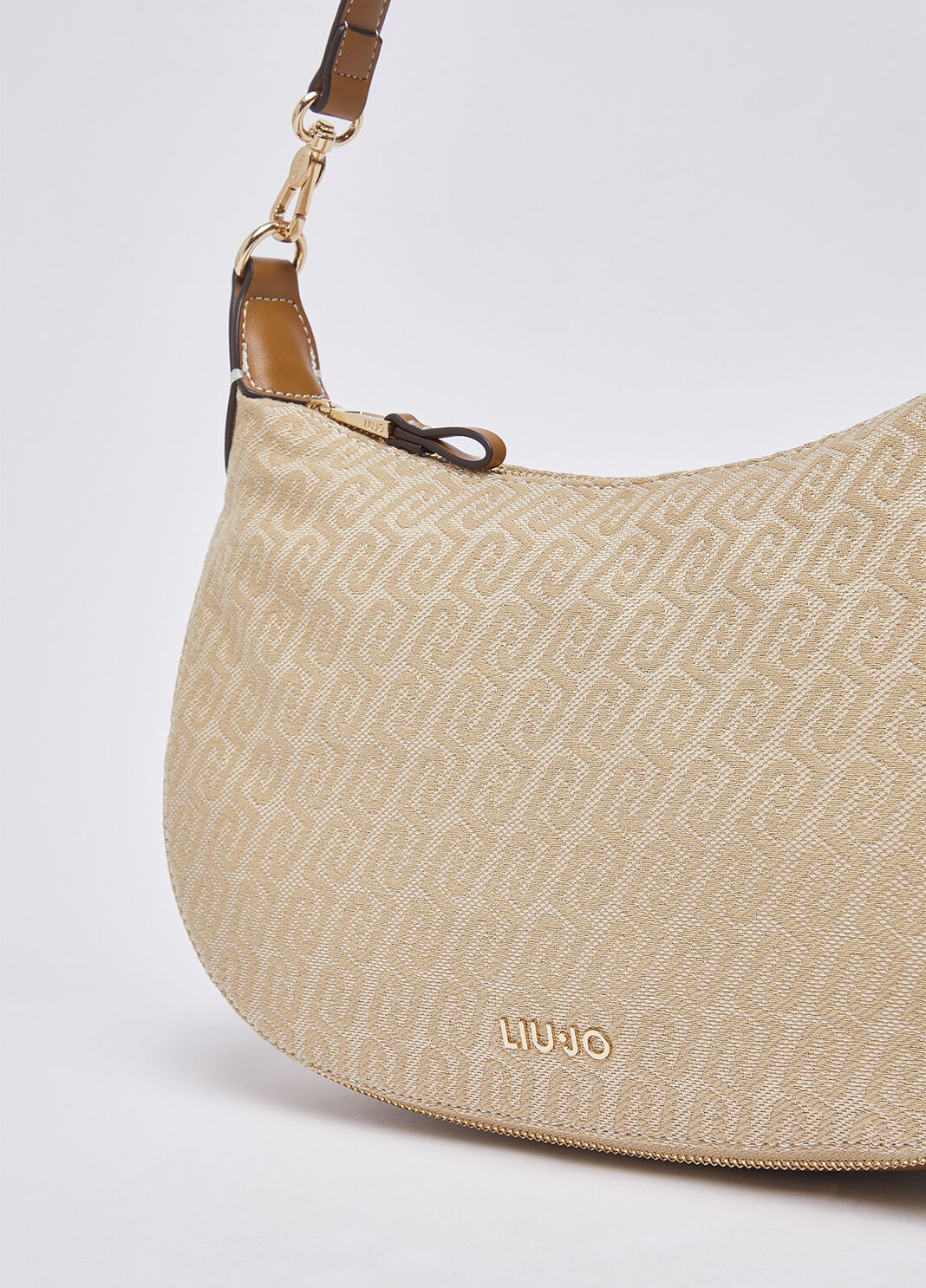 Mittelgro&szlig;e Schultertasche aus Jacquard Beige Liu Jo - large image number 5