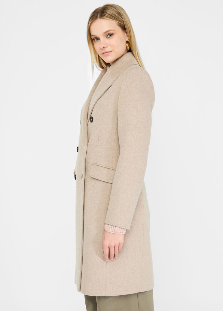 Double-breasted wool coat beige Liu Jo - large image number 3 Double-breasted wool coat beige Liu Jo - large image number 3