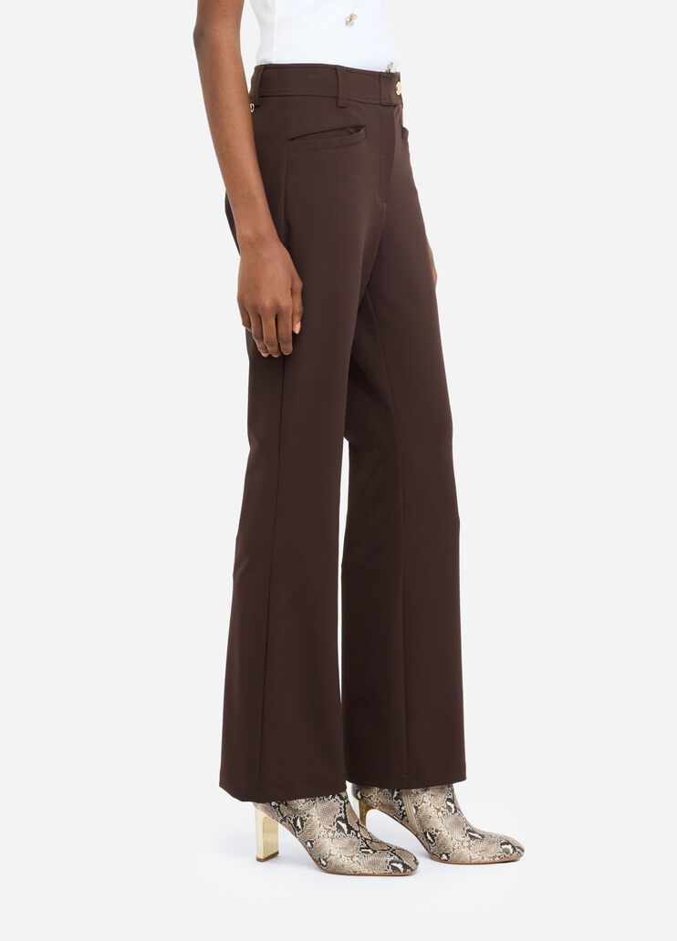 High-rise flared trousers chocolate Liu Jo - large image number 3 High-rise flared trousers chocolate Liu Jo - large image number 3