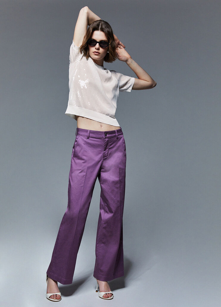 Flare-Hose mit hohem Bund Violett Liu Jo - medium