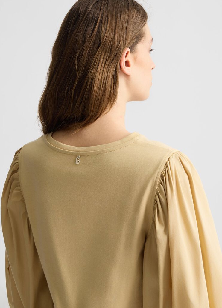 Poplin blouse beige Liu Jo - large image number 4 Poplin blouse beige Liu Jo - large image number 4