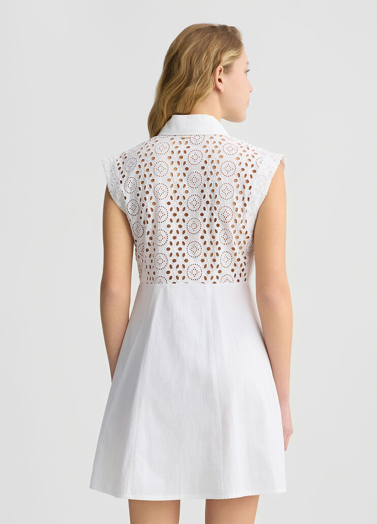 Broderie anglaise shirt dress white Liu Jo - large image number 1 Broderie anglaise shirt dress white Liu Jo - large image number 1