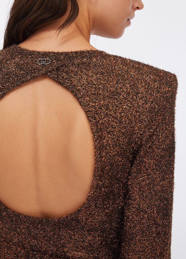 Abito in maglia con spalline imbottite ruggine Liu Jo - large image number 4