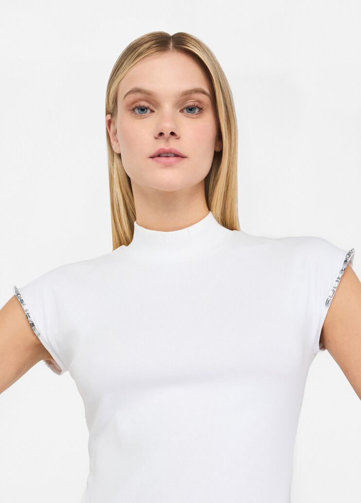 Cotton T-shirt with rhinestones white Liu Jo - medium Cotton T-shirt with rhinestones white Liu Jo - medium