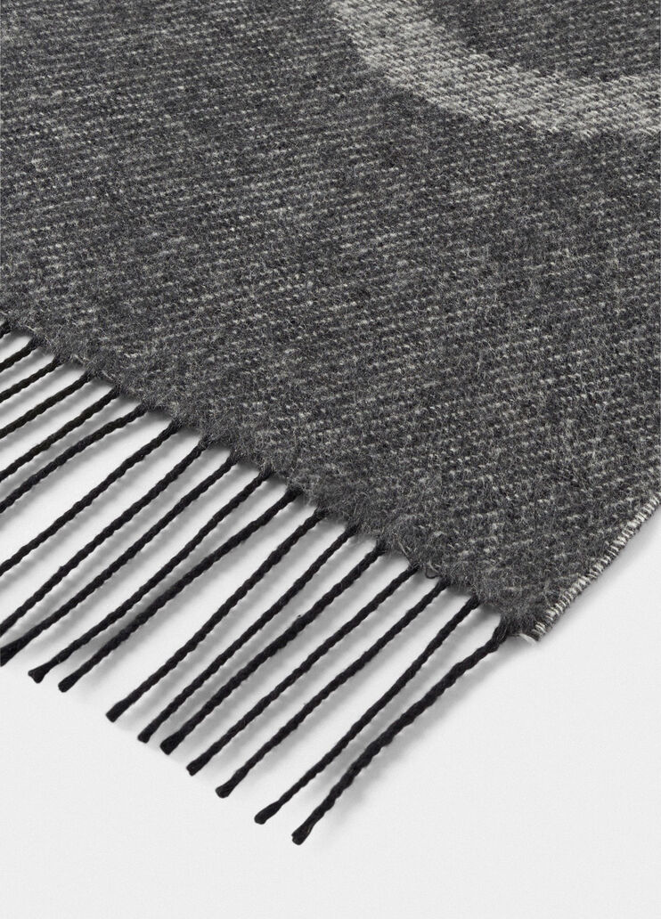 Cotton stole with logo dark grey Liu Jo - large image number 4 Cotton stole with logo dark grey Liu Jo - large image number 4
