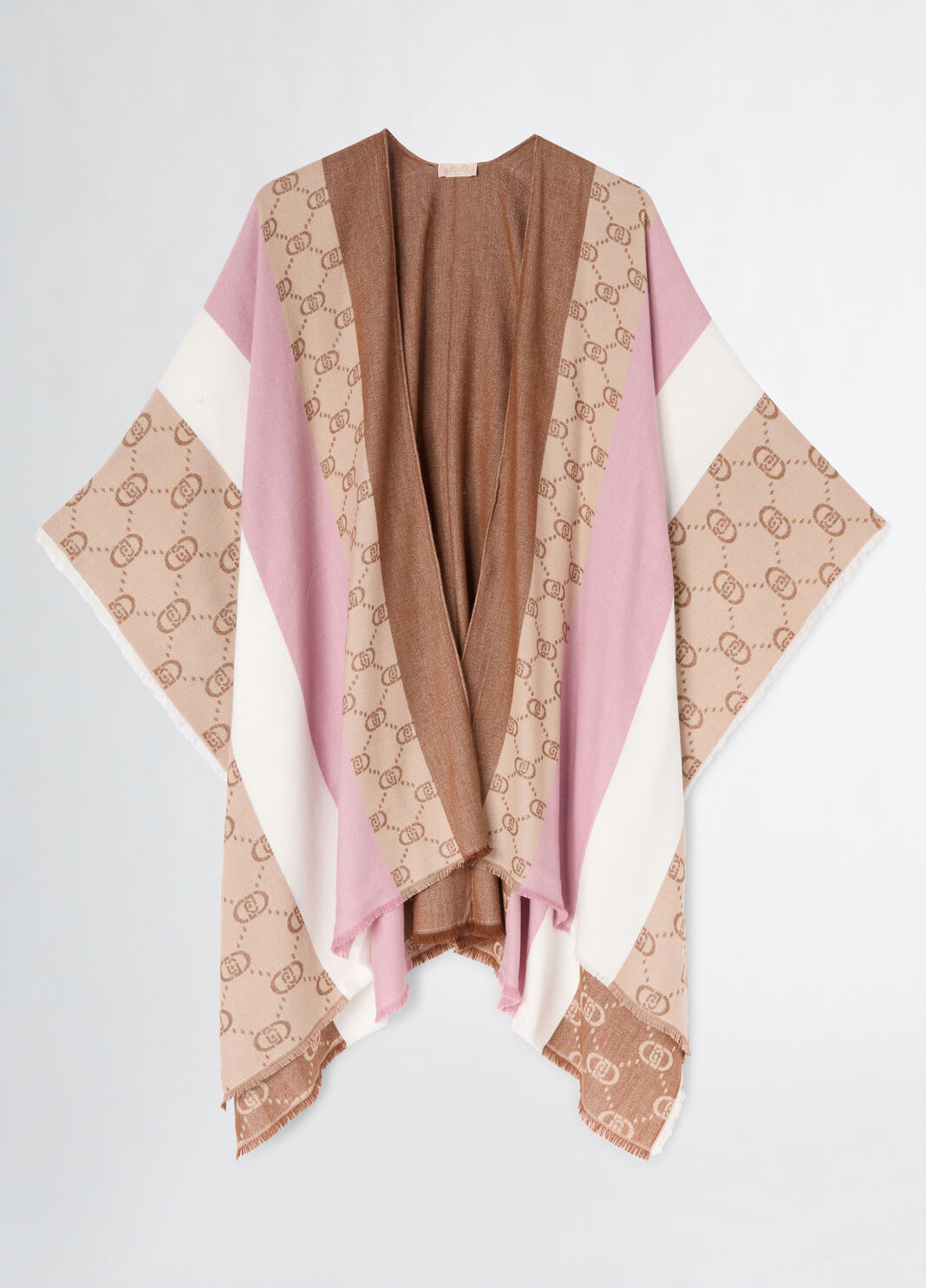 Poncho with monogram logo beige Liu Jo - large image number 4