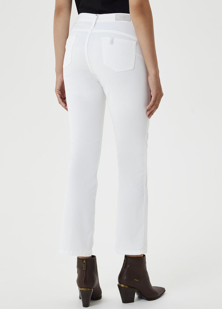 High-rise velvet trousers Wool White Liu Jo - large image number 1 High-rise velvet trousers Wool White Liu Jo - large image number 1