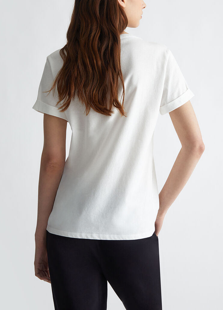 T-shirt with rhinestones white Liu Jo - large image number 1 T-shirt with rhinestones white Liu Jo - large image number 1