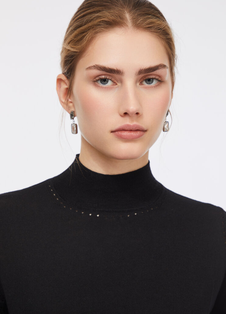 Wollpullover mit Perlen Schwarz Liu Jo - large image number 3