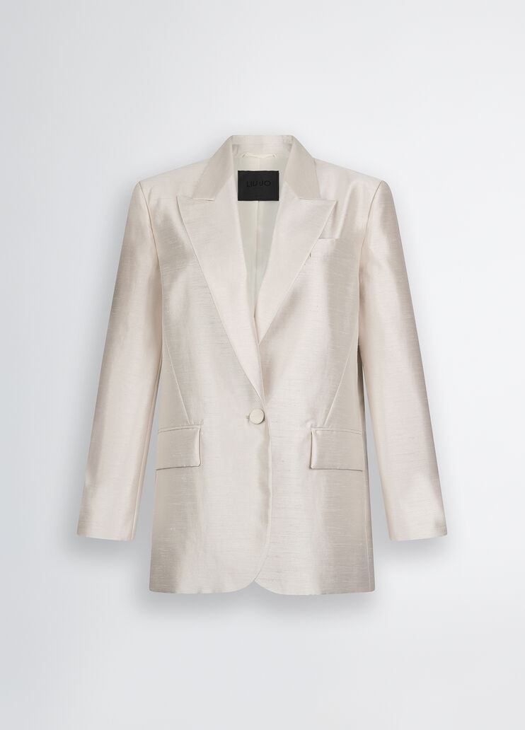 Shantung blazer light grey Liu Jo - large image number 6 Shantung blazer light grey Liu Jo - large image number 6