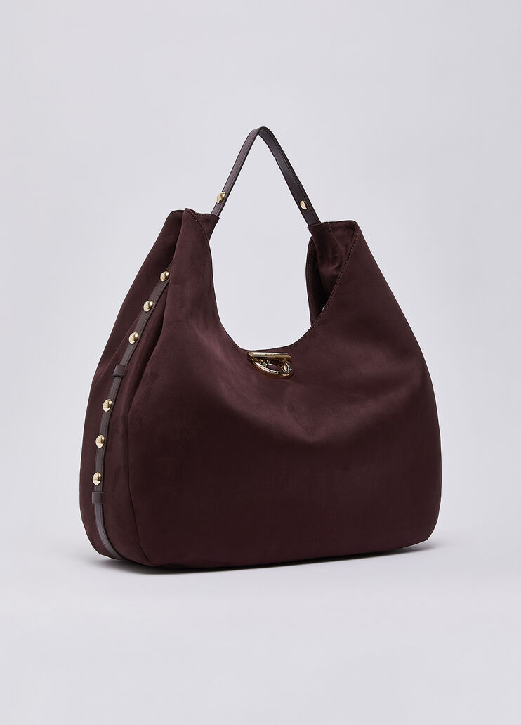 Gro&szlig;e Hobo-Tasche mit Nieten Aubergine Liu Jo - medium