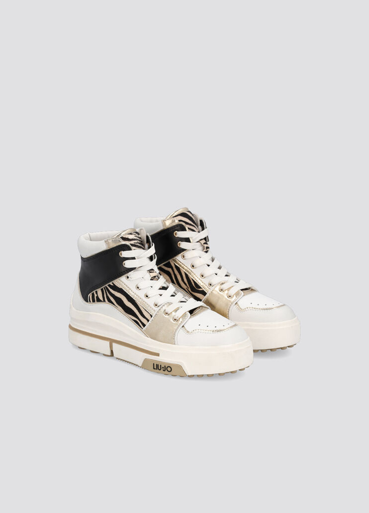 High-top sneakers with zebra print  Liu Jo - large image number 1