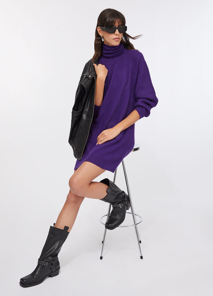  100% wool knit dress purple Liu Jo - large image number 5