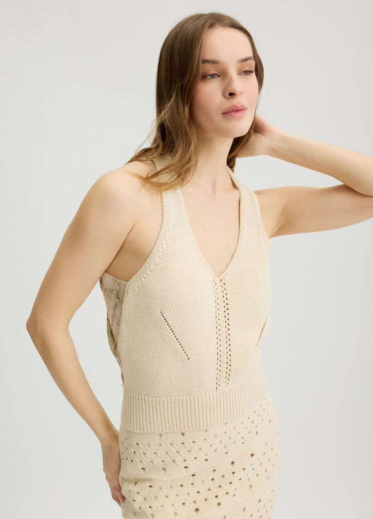 Knit top with cut-out detailing vanilla colour Liu Jo - large image number 3 Knit top with cut-out detailing vanilla colour Liu Jo - large image number 3