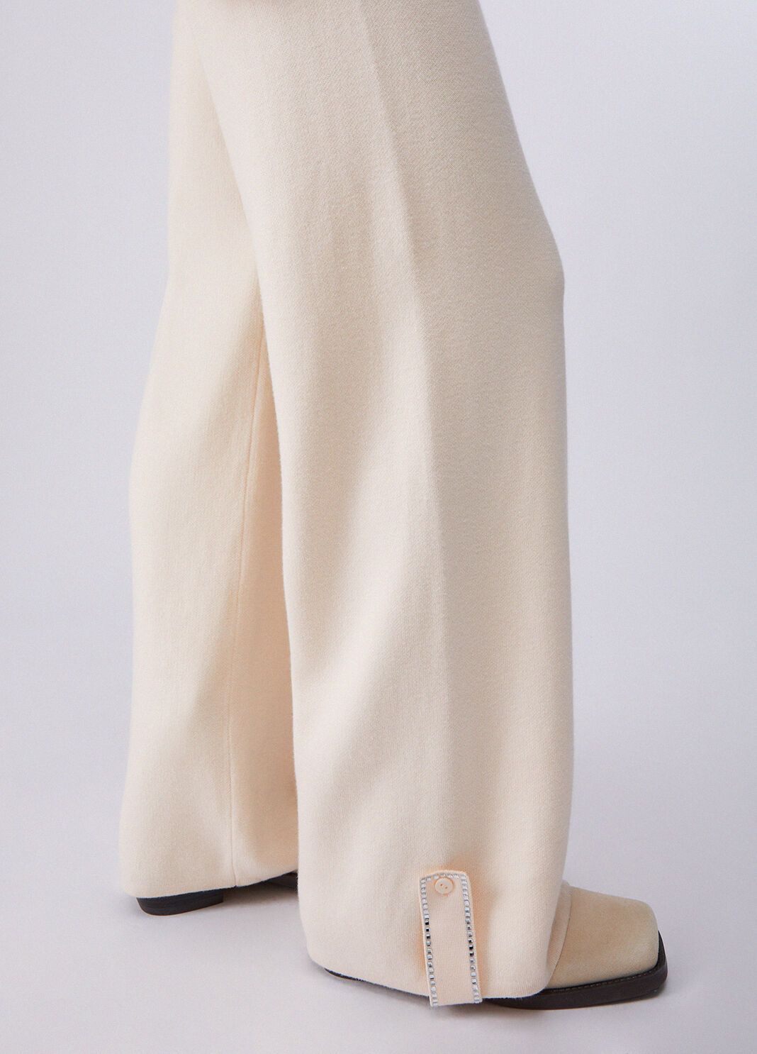 Knit trousers with beads champagne Liu Jo - large image number 4
