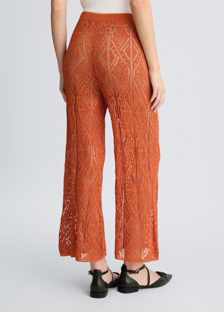Crochet trousers terracotta Liu Jo - large image number 1 Crochet trousers terracotta Liu Jo - large image number 1