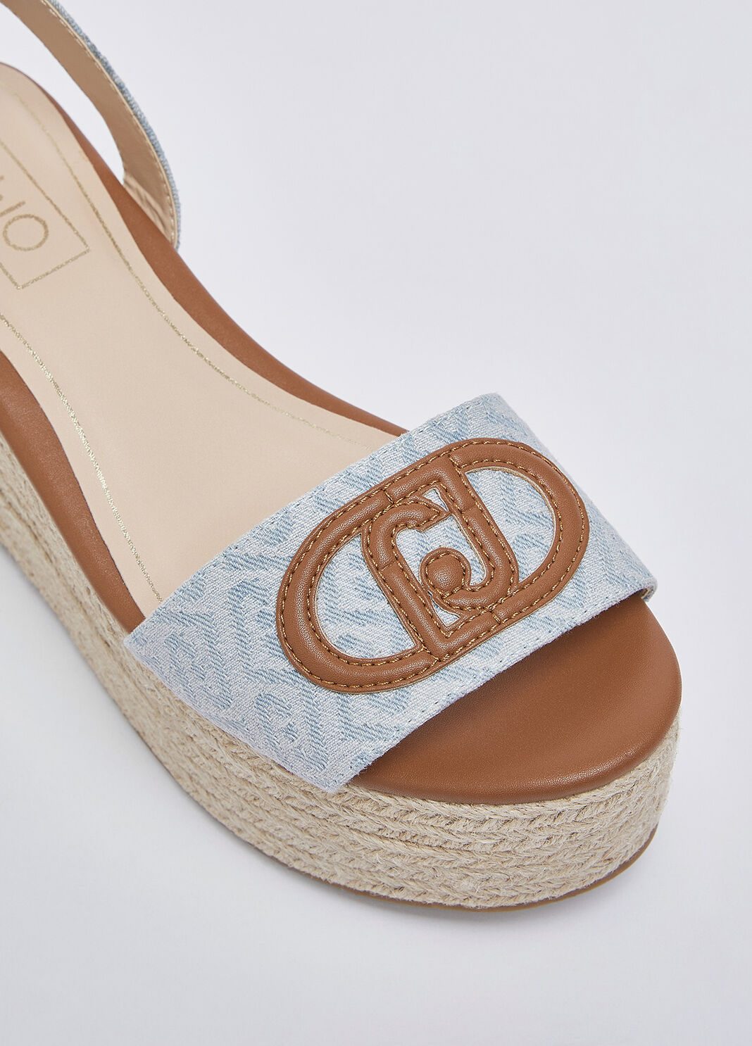 Denim jacquard wedge sandals light blue Liu Jo - large image number 5