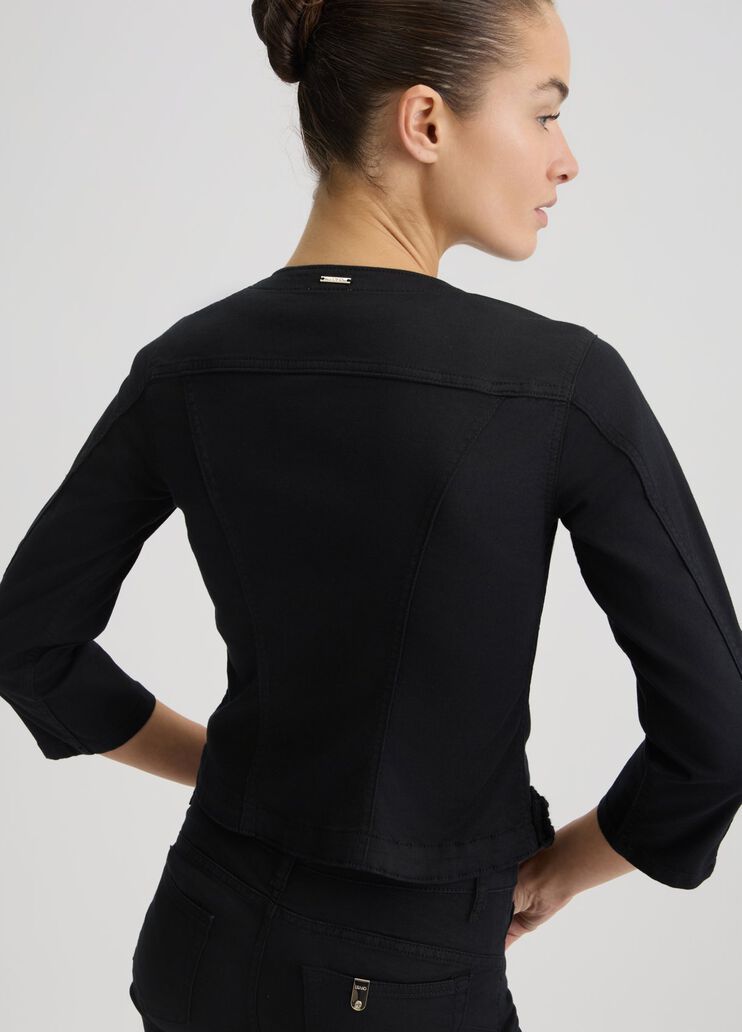 Embroidered black jacket black Liu Jo - large image number 4 Embroidered black jacket black Liu Jo - large image number 4