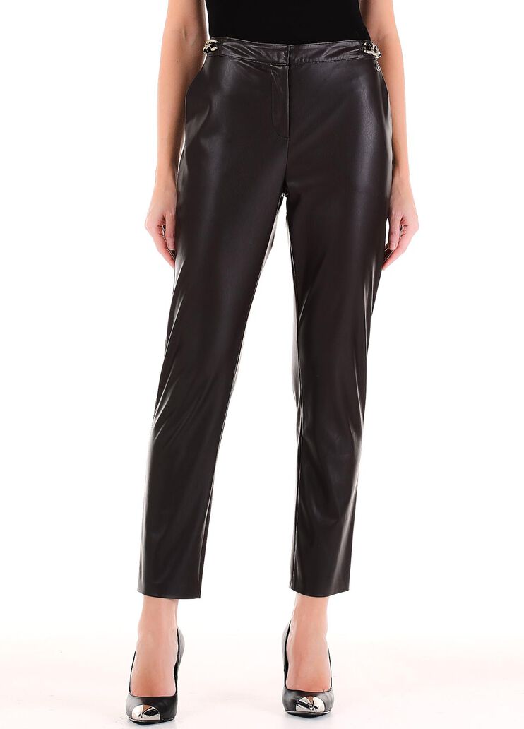Pantalón de tejido revestido chocolate negro Liu Jo - large image number 0 Pantalón de tejido revestido chocolate negro Liu Jo - large image number 0