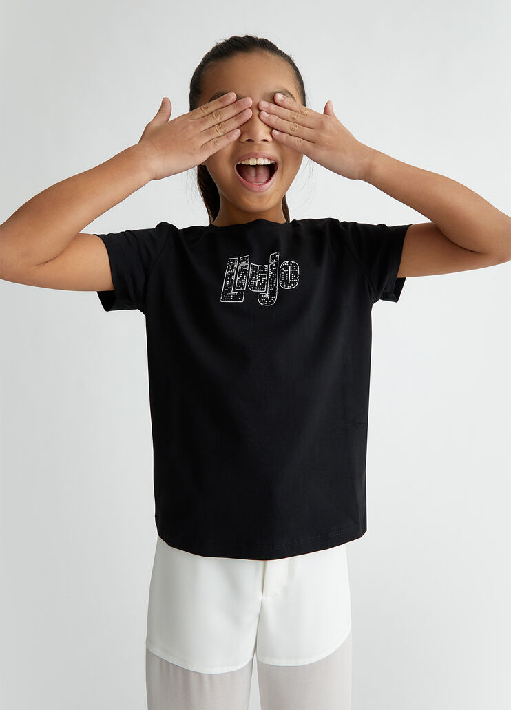 T-shirt with logo and gemstones black Liu Jo - medium T-shirt with logo and gemstones black Liu Jo - medium