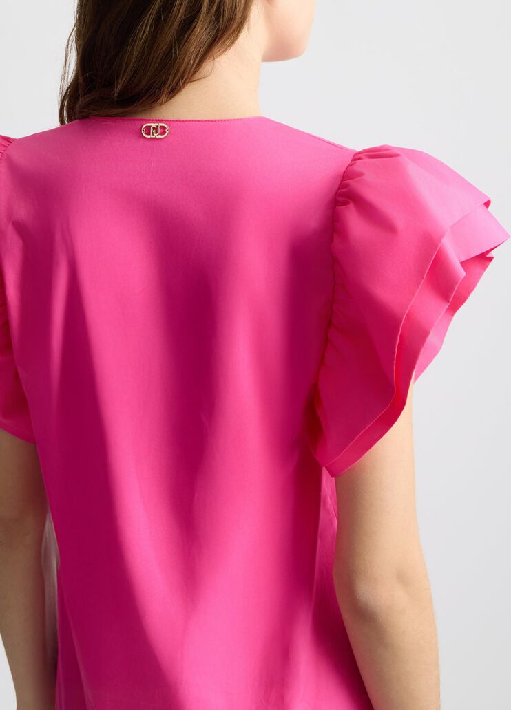 Short poplin dress pink Liu Jo - large image number 4 Short poplin dress pink Liu Jo - large image number 4