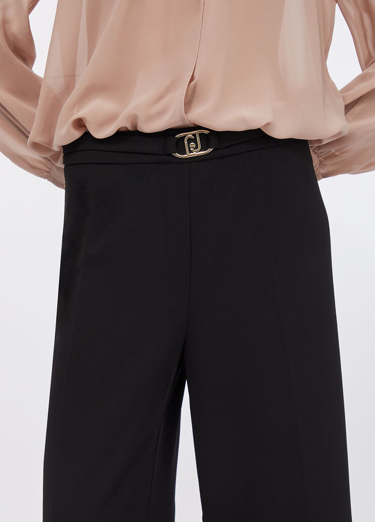 Cropped trousers with belt black Liu Jo - large image number 2
