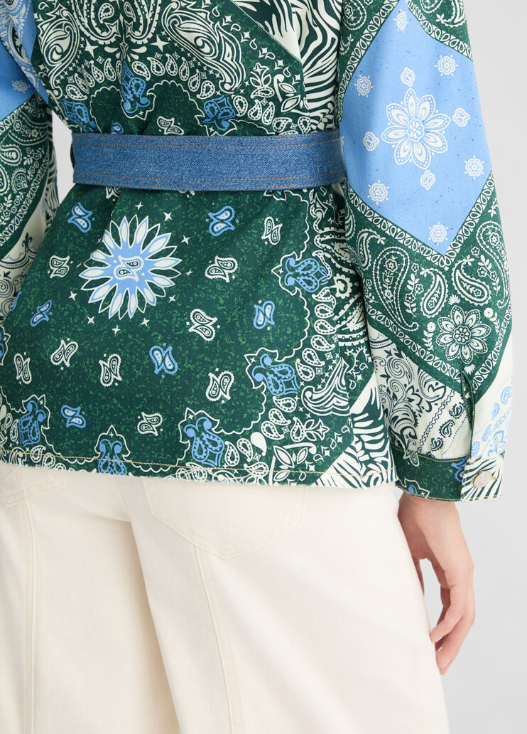 Printed cotton shacket light denim Liu Jo - large image number 3 Printed cotton shacket light denim Liu Jo - large image number 3