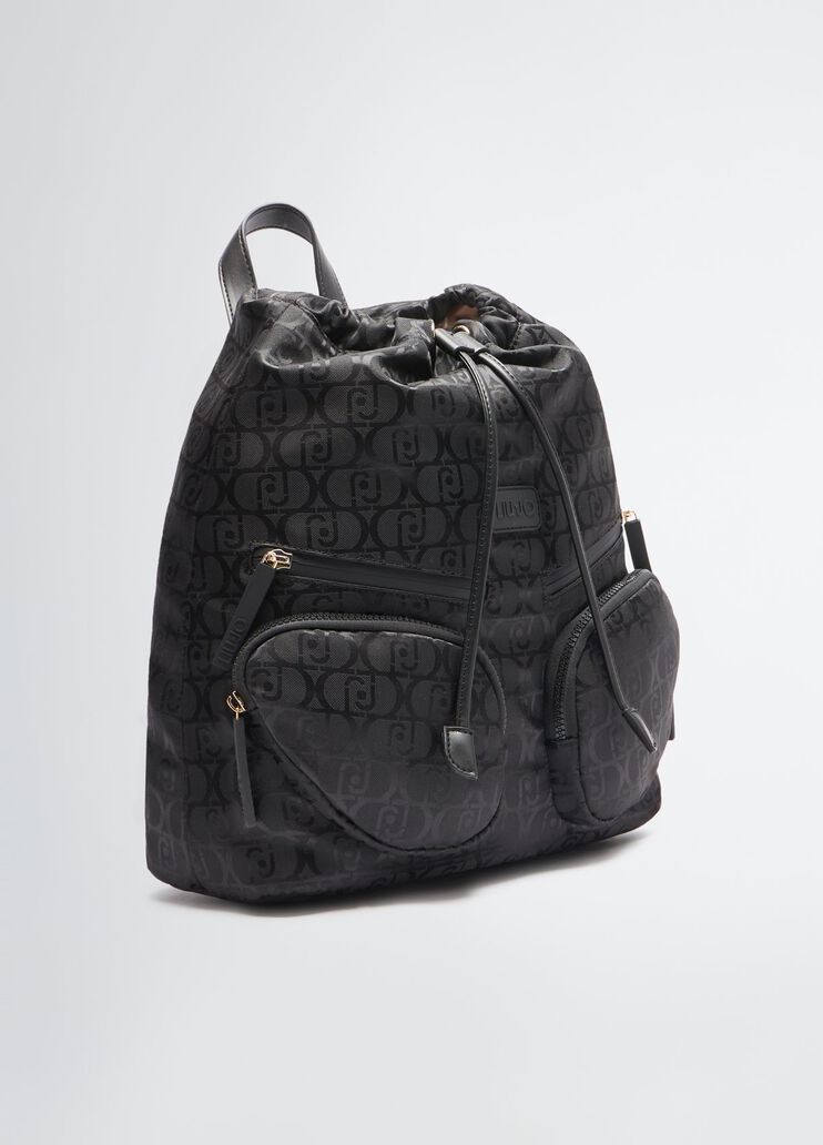 Nylon jacquard backpack black Liu Jo - large image number 2 Nylon jacquard backpack black Liu Jo - large image number 2