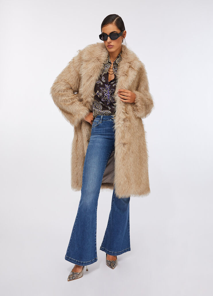 Faux fur jacket honey Liu Jo - medium Faux fur jacket honey Liu Jo - medium